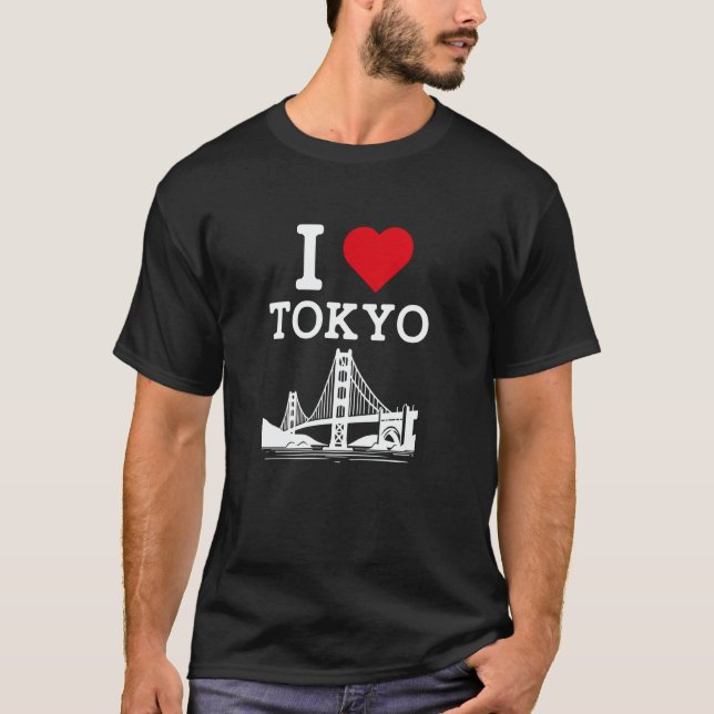 Camiseta Eu Amo Ponte Engraçada de Tóquio Piada Troça Marco (Frente)