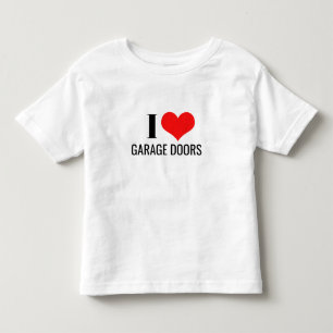 Camiseta Eu Amo Portas de Garagem Coração Vermelho Presente