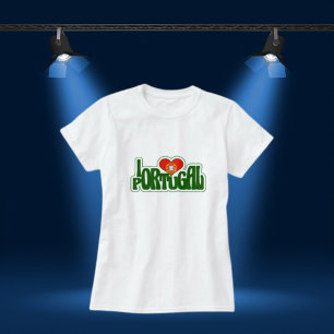 Camiseta Eu Amo Portugal Mulheres Brancas