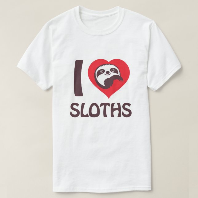 Camiseta Eu amo preguiças (Frente do Design)