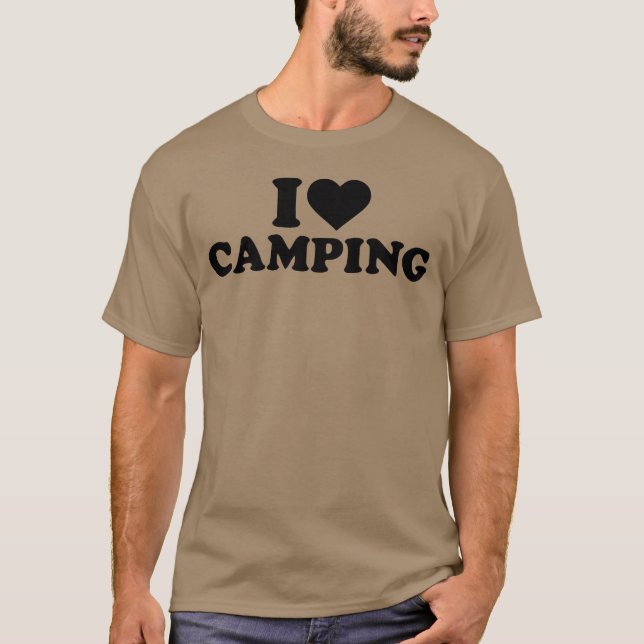 Camiseta eu amo presente branco de acampamento (Frente)