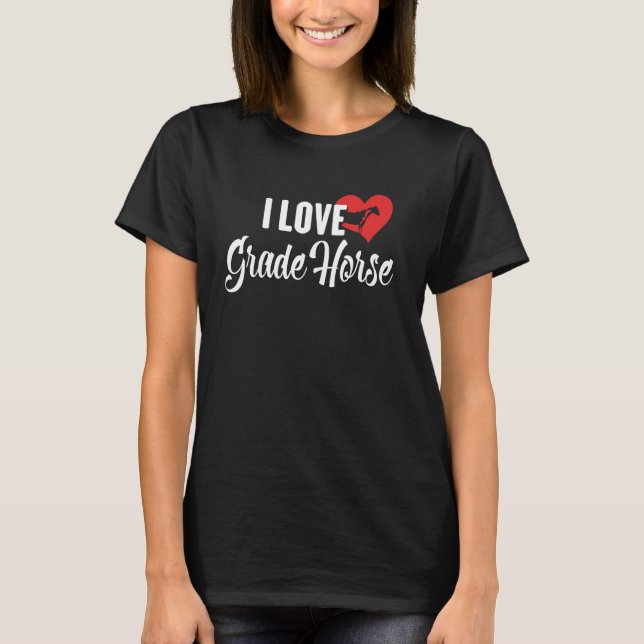 Camiseta Eu Amo Presente de Cavalo de Grau para Amantes de  (Frente)