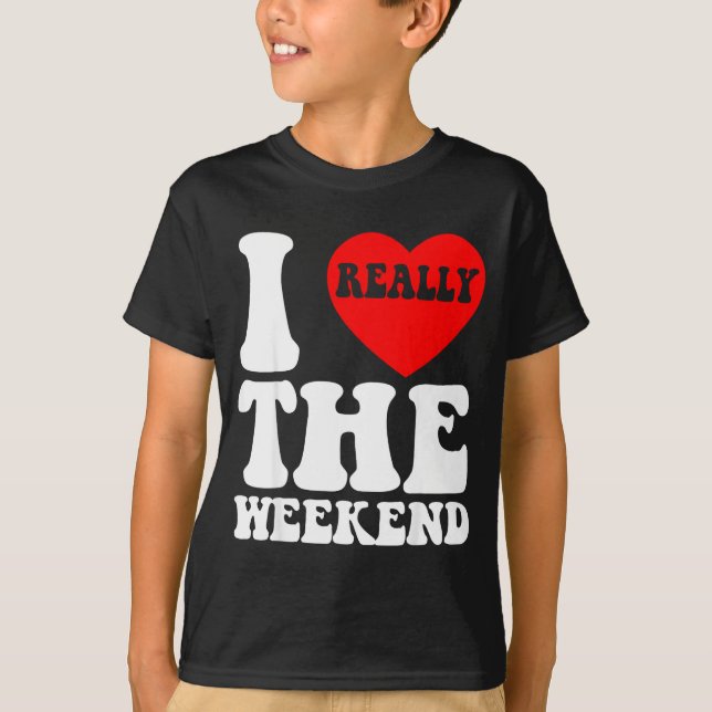 Camiseta Eu Amo Presentes de Fim de Semana Divertidos de Ac (Frente)