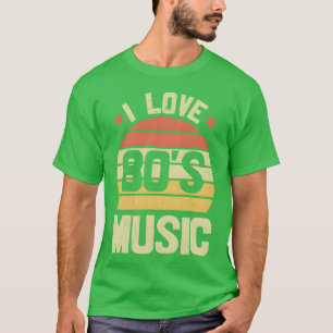 Camiseta Eu Amo Presentes Nostálgicos de Música dos Anos 80