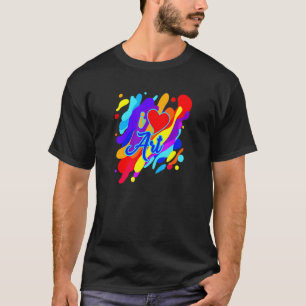 Camiseta Eu Amo Professor de Artes Abstratas Fornecendo Hom