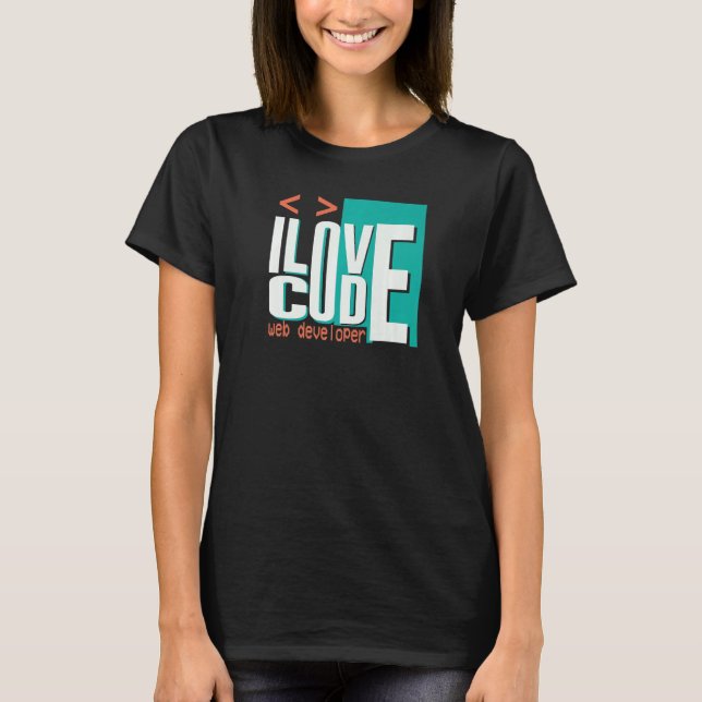 Camiseta Eu Amo Programador de Código Desenvolvedor Web (Frente)