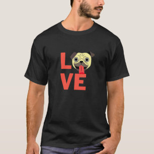 Camiseta Eu Amo Pug Cachorro Filhote Dono de Animal de Esti