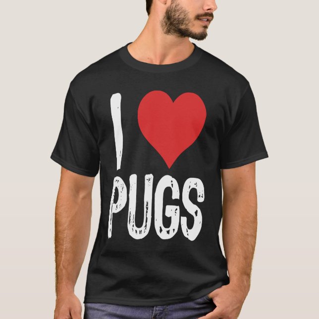 Camiseta Eu Amo Pugs (Frente)
