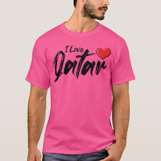 Camiseta Eu Amo Qatar Com Amor garota