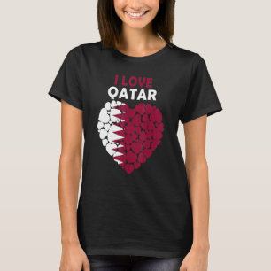Camiseta Eu Amo Qatar Orgulhoso Por Ser Bandeira Qatari Qat