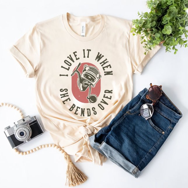 Camiseta Eu Amo Quando Ela Se Cursa - Design de Pescador (Criador carregado)