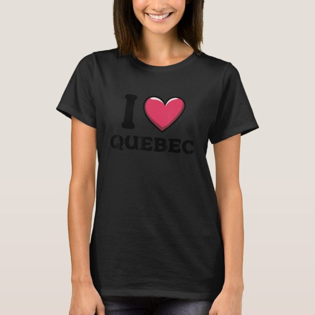 Camiseta Eu Amo Quebec Canadá_1 (Frente)