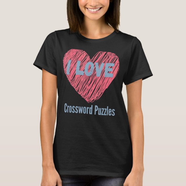 Camiseta Eu Amo Quebra-cabeça De Palavras Cruzadas Hobby Ou (Frente)