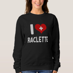 Camiseta Eu amo Raclette - Comida suíça sobe bandeira suíça