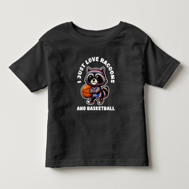 Camiseta Eu Amo Racoons E Esporte De Basquetebol (Frente)