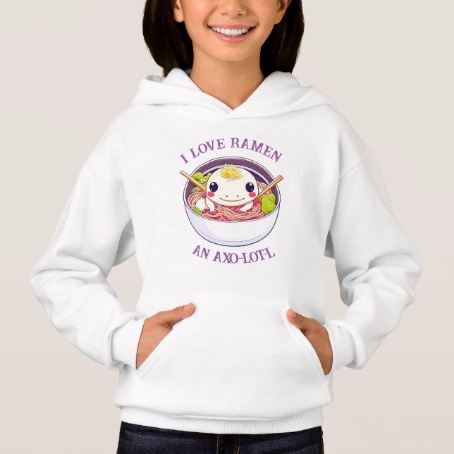 Camiseta Eu Amo Ramen Axolotl Pun (Frente)
