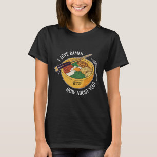Camiseta Eu Amo Ramen Como Sobre Vocês, Negros