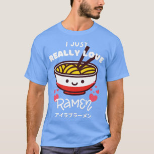 Camiseta Eu Amo Ramen Noodles Japoneses Com Hea