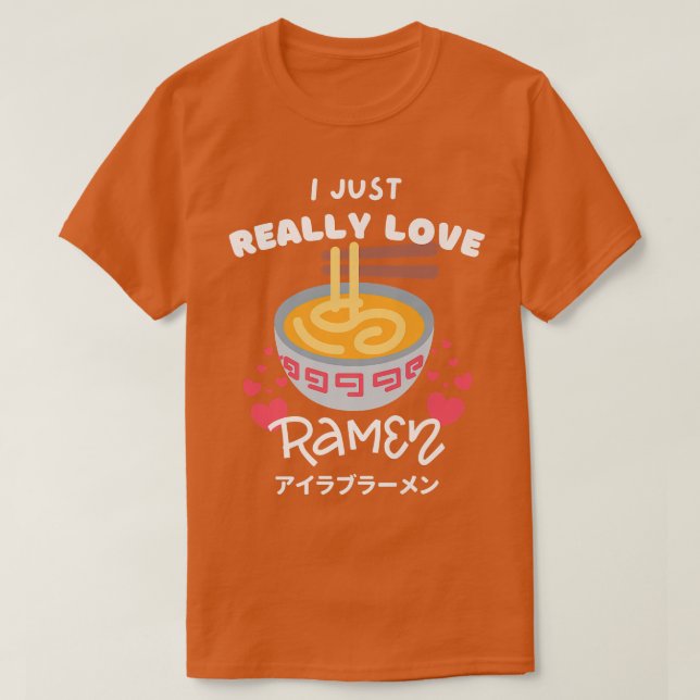 Camiseta Eu Amo Ramen Noodles Japoneses Com Hea (Frente do Design)