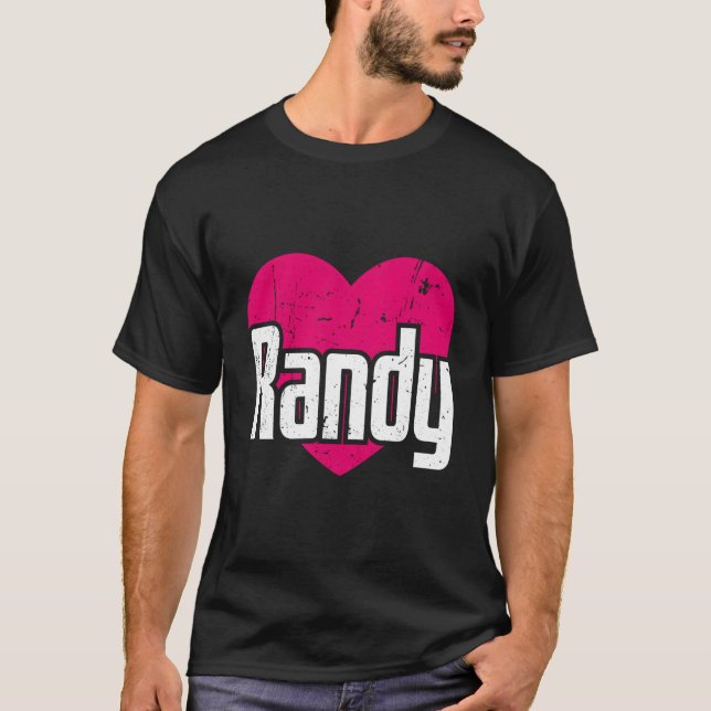 Camiseta Eu Amo Randy Cute Primeiro Nome I Heart Randy (Frente)
