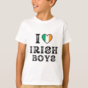 Camiseta Eu Amo Rapazes Irlandeses Eu Adoro Rapazes Irlande