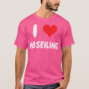 Camiseta Eu Amo Rapel Coração Escalador de Rocha Escalada M