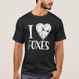 Camiseta Eu Amo Raposas Raposa Ditos Animais