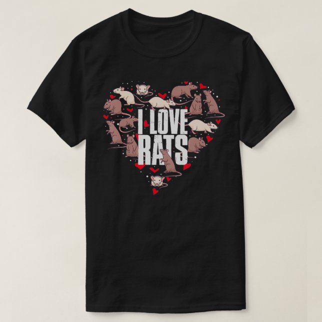 Camiseta Eu Amo Ratos (Frente do Design)