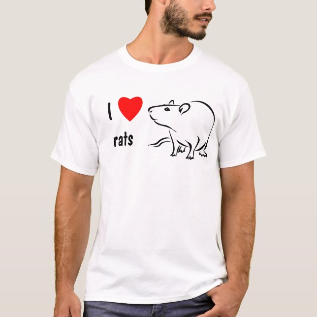 Camiseta Eu amo ratos (Frente)
