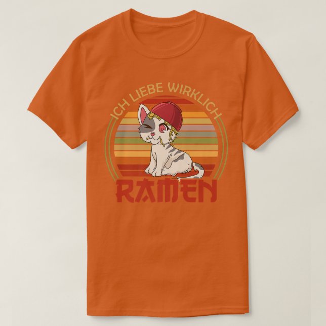 Camiseta Eu Amo Realmente A Comida Japonesa Katzen 326 (Frente do Design)