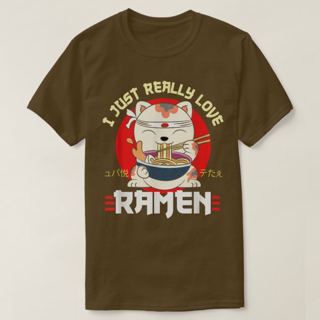 Camiseta Eu Amo Realmente Ramen Ramen Fan (Frente do Design)