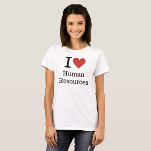 Camiseta Eu ❤️ Amo Recursos Humanos Mulheres PERSONALIZADAS