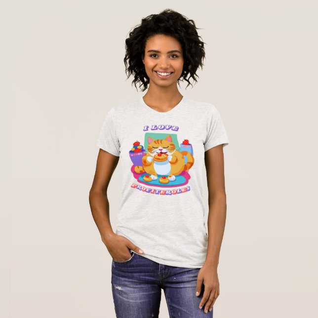 Camiseta Eu Amo Renteroles - Sobremesa de Gato Bonito (Frente Completa)