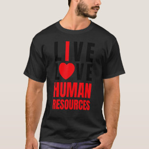 Camiseta Eu amo RH, Recursos Humanos do Coração Vermelho, V