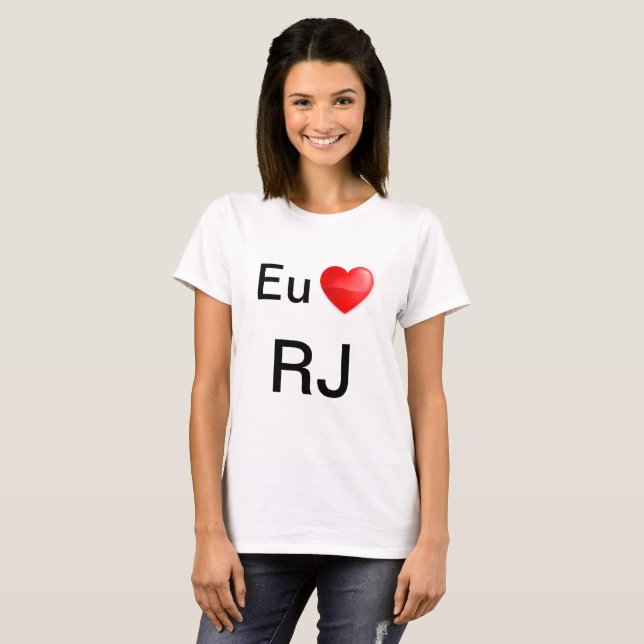 camiseta eu amo RJ (Frente Completa)