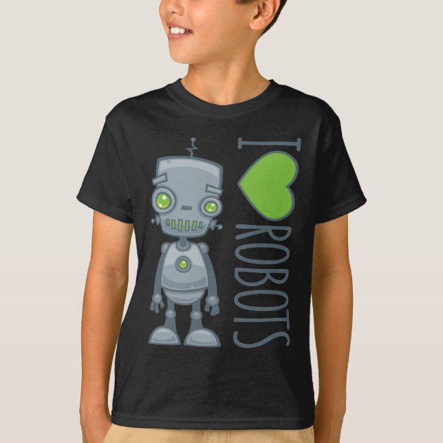 Camiseta Eu amo robôs (Frente)