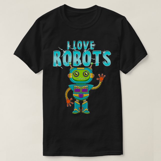 Camiseta Eu amo robôs (Frente do Design)