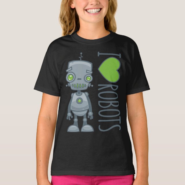 Camiseta Eu amo robôs (Frente)