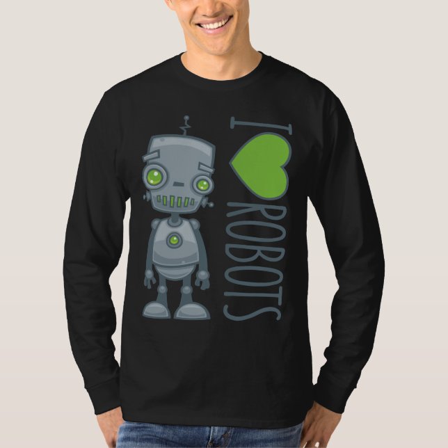 Camiseta Eu amo robôs (Frente)