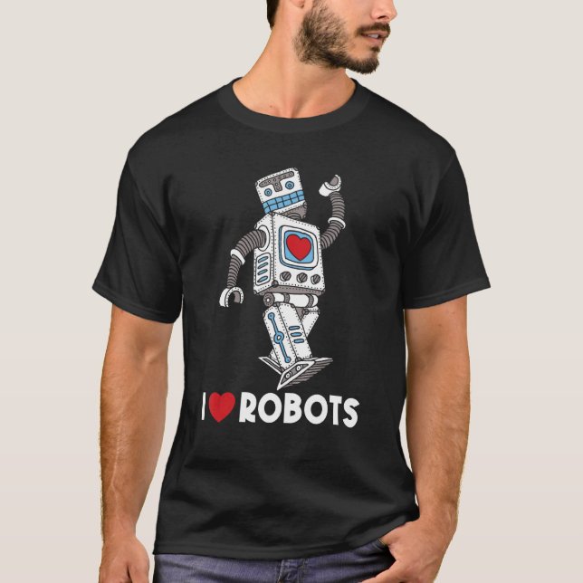 Camiseta Eu amo robôs - Robô Lover Robotics Engenheiro Engi (Frente)
