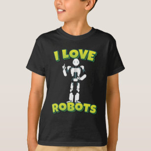Camiseta Eu amo robôs robóticos