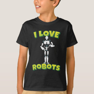 Camiseta Eu amo robôs robóticos