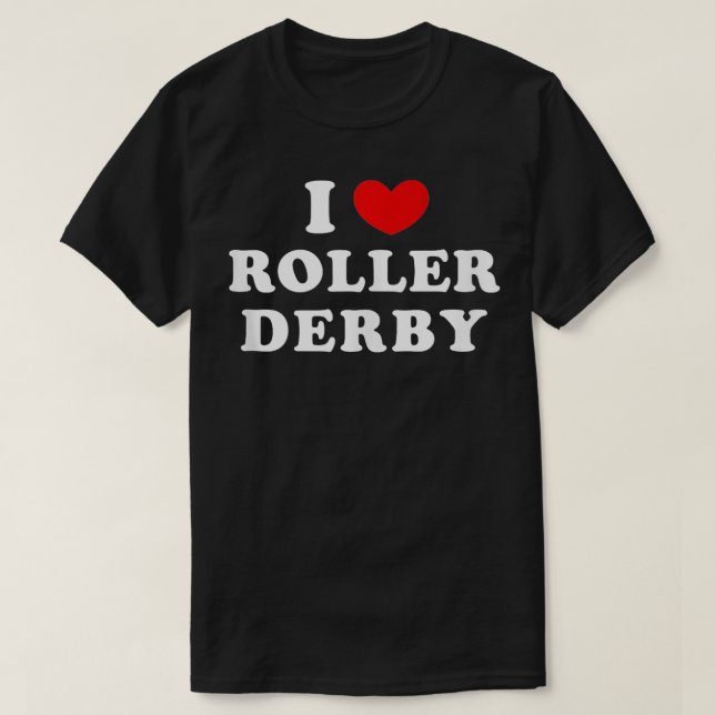 Camiseta Eu Amo Roller Derby I Heart Roller Derby (Frente do Design)