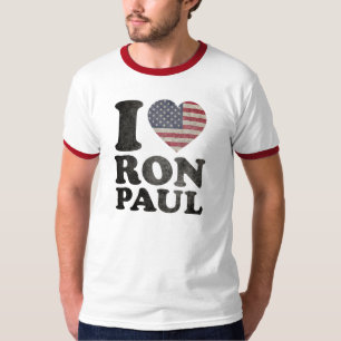 Camiseta Eu amo Ron Paul patriótico