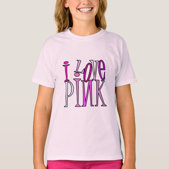 Camiseta Eu amo rosa (Frente)