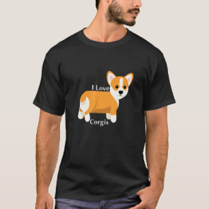 Camiseta Eu Amo Roupas Legais de Corgis Corgis Fofos