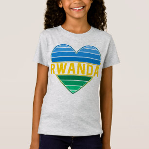 Camiseta Eu Amo Ruanda, Ruanda Ruandese Heart