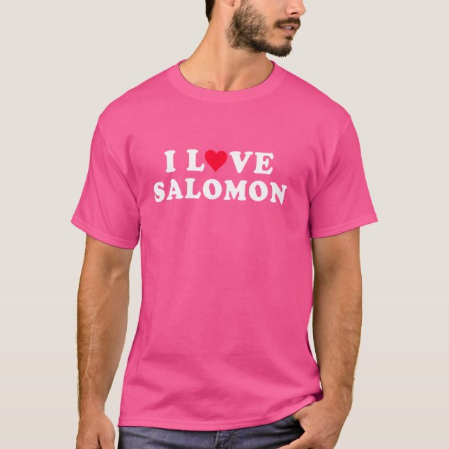 Camiseta Eu Amo Salomon Mating Namorada e Namorado Sal (Frente)
