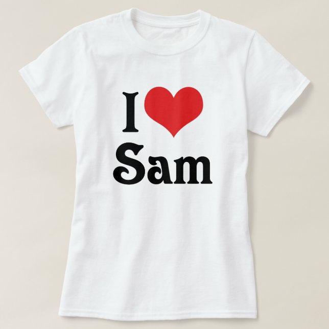 Camiseta Eu Amo Sam (Frente do Design)
