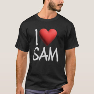 Camiseta Eu Amo Sam Nome Menina Personalizada Amiga Mulher